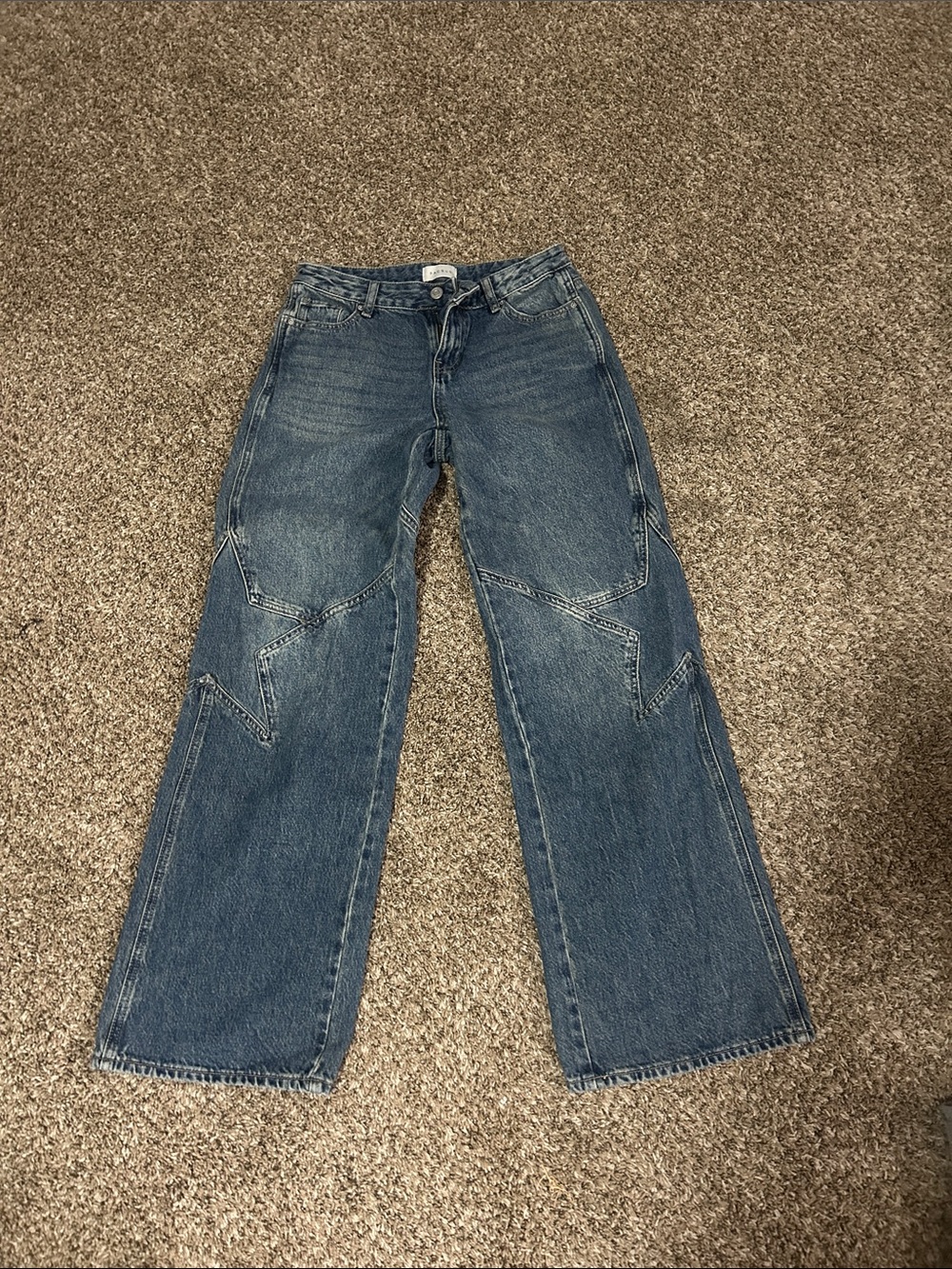 PacSun Stonewash Blue Wide-Leg Carpenter Jeans